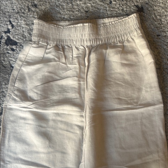 H&M Casual Cream Linen Pants - Picture 2 of 6